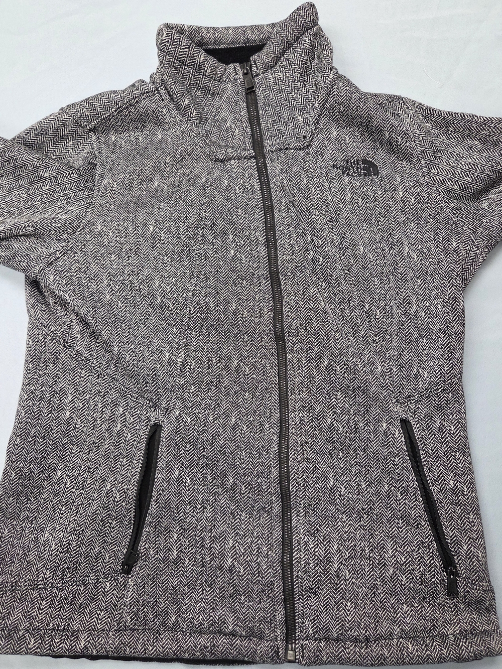 The North Face Women’s M Fleece Jacket Full Zip Herringbone Gray